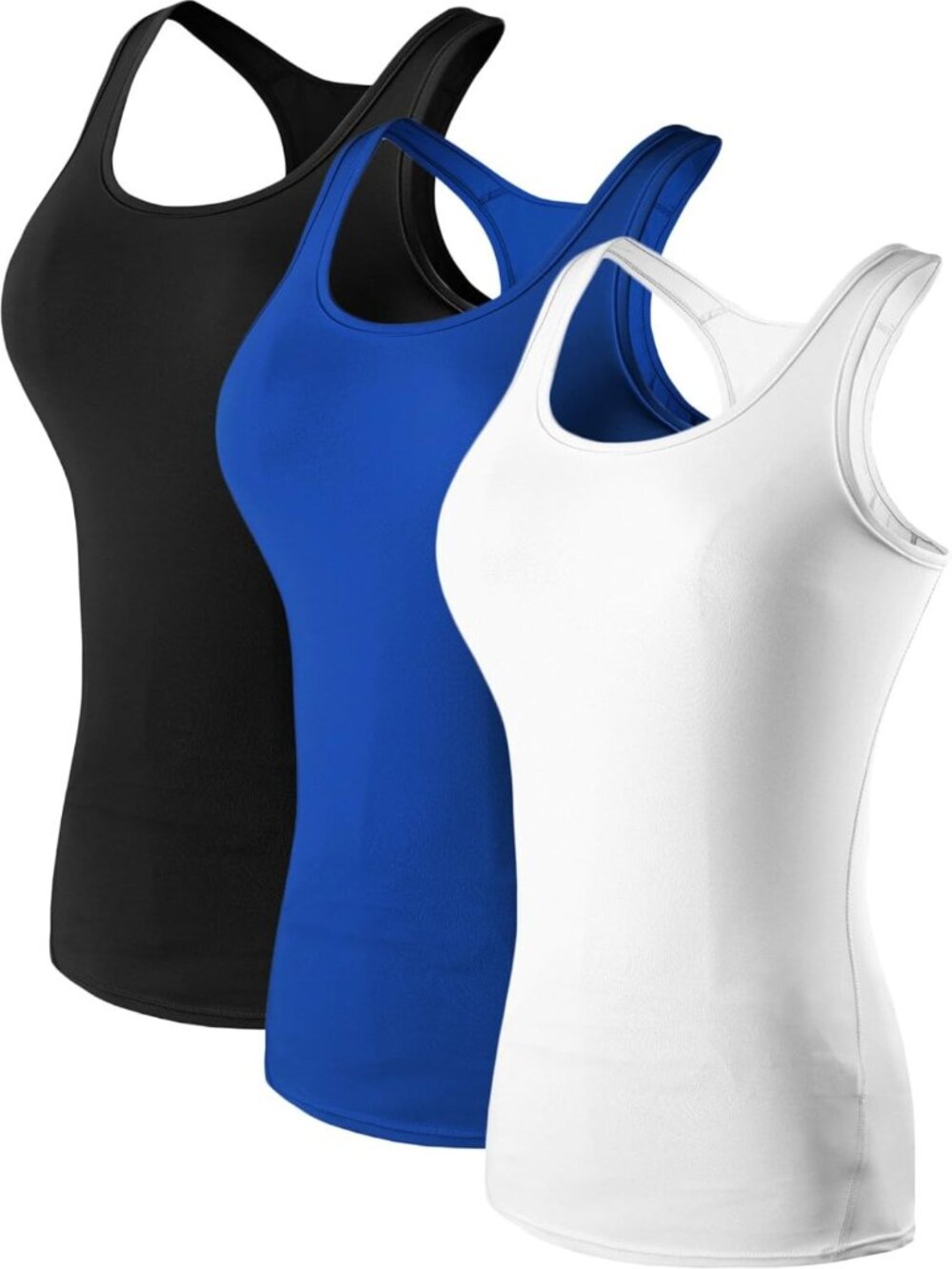 3 Pack Women's Compression Dry Fit Tank Tops - Activewear, Workout, Fitness Gear